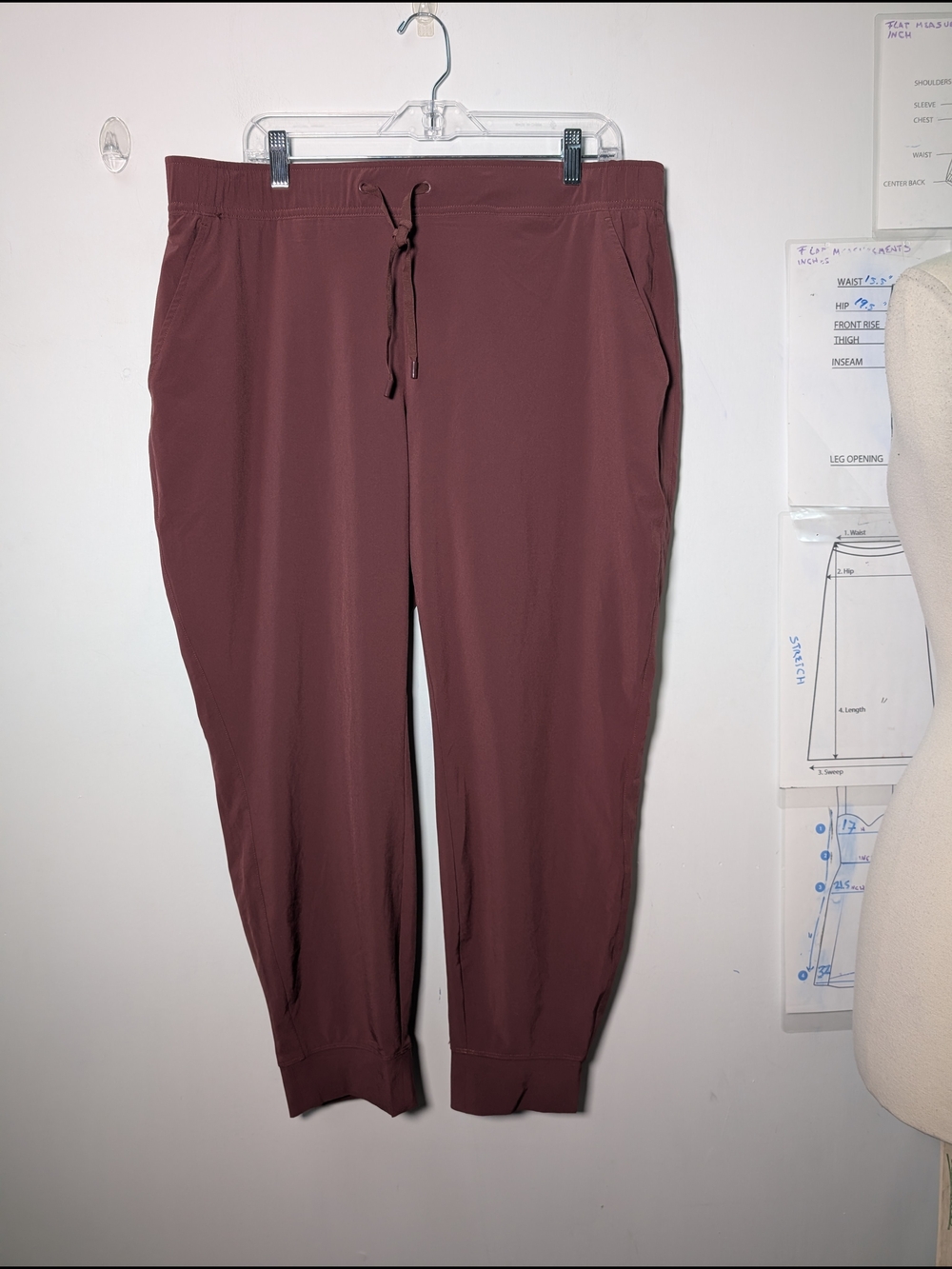 Eddie Bauer Lounge Pants Women Size XL Drawstring Jogger Pants in Deep Wine